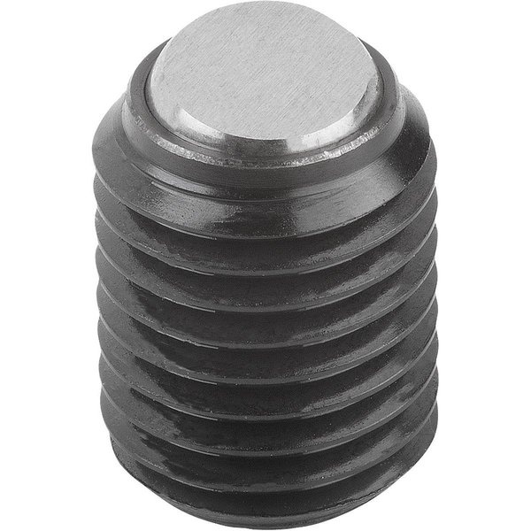 Kipp Ball-End Thrust Screw Without Head, Form:B M10X1, L2=12, 3, Comp:Steel K0382.21012